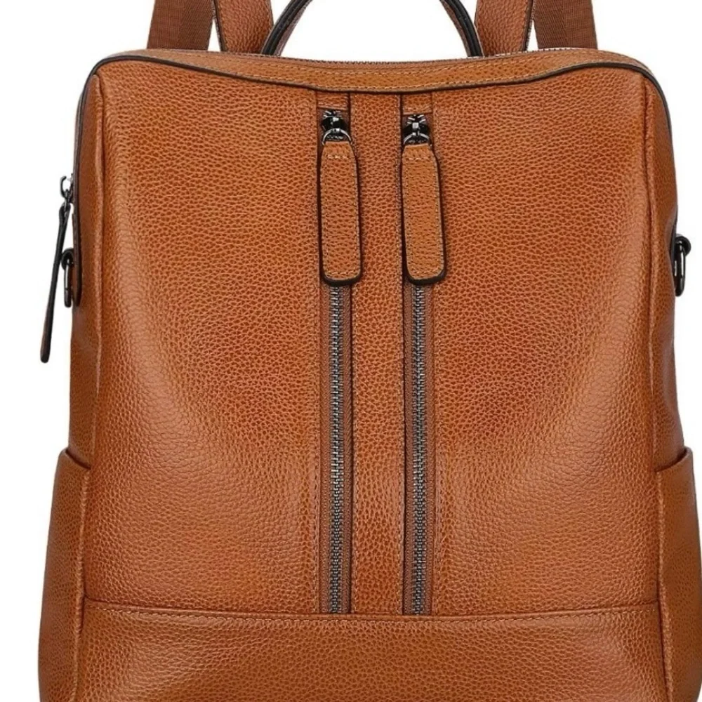 S-ZONE Women Genuine Leather Backpack Casual Convertible Shoulder Bag Purse